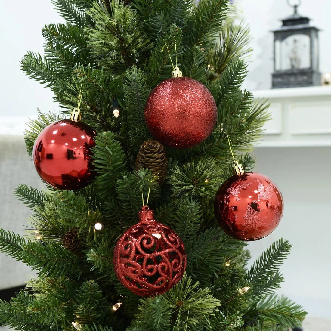 24pk Mixed Metallic Christmas Tree Baubles Bumper Set 8cm 2 24pk Mixed Metallic Christmas Tree Baubles Bumper Set 8cm - Image 2