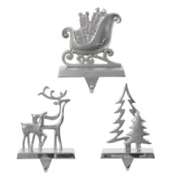 Silver Christmas Stocking Hanger Mantel Shelf Decoration -XS Stock Shop XS6483 Master 1600 1 24847.1567522904.1100.1100