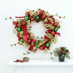 24" Festive Cheer Christmas Wreath Hanging Door Decoration -XS Stock Shop XS6496 lifestyle 1600 96512.1568119696.1100.1100