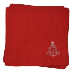 Christmas Tree Embroidered Tablecloths Napkins Fabric Red -XS Stock Shop XS6571 1600 1 65730.1570025755.1100.1100