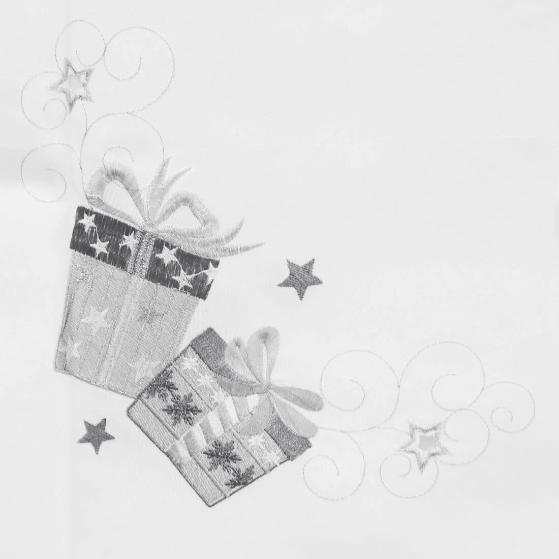 Christmas Presents Tablecloths Napkins White Fabric Embroidery 5 Christmas Presents Tablecloths Napkins White Fabric Embroidery - Image 5