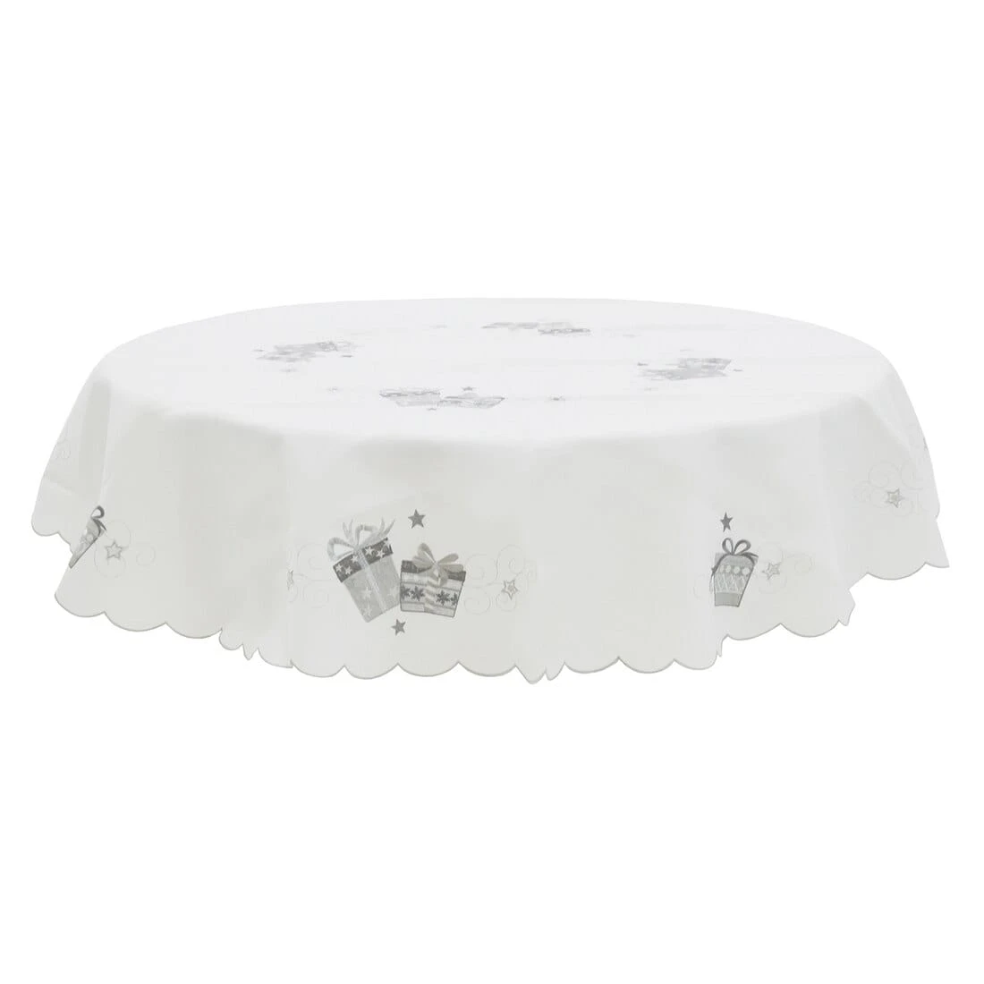 Christmas Presents Tablecloths Napkins White Fabric Embroidery 2 Christmas Presents Tablecloths Napkins White Fabric Embroidery - Image 2