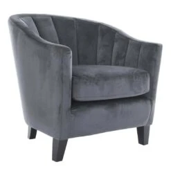 Hodge & Hodge Tub Shaped Armchair With Velvet Style Cover -XS Stock Shop XS6600 1600 1 opt 36333.1584451674.1100.1100