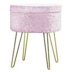 Hodge & Hodge Aria Plush Velvet Storage Stool With Gold Legs -XS Stock Shop XS6631 1600 1 opt 73416.1597143527.1100.1100