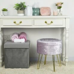 Hodge & Hodge Aria Plush Velvet Storage Stool With Gold Legs -XS Stock Shop XS6631 LS 1600 1 opt 70170.1603899176.1100.1100