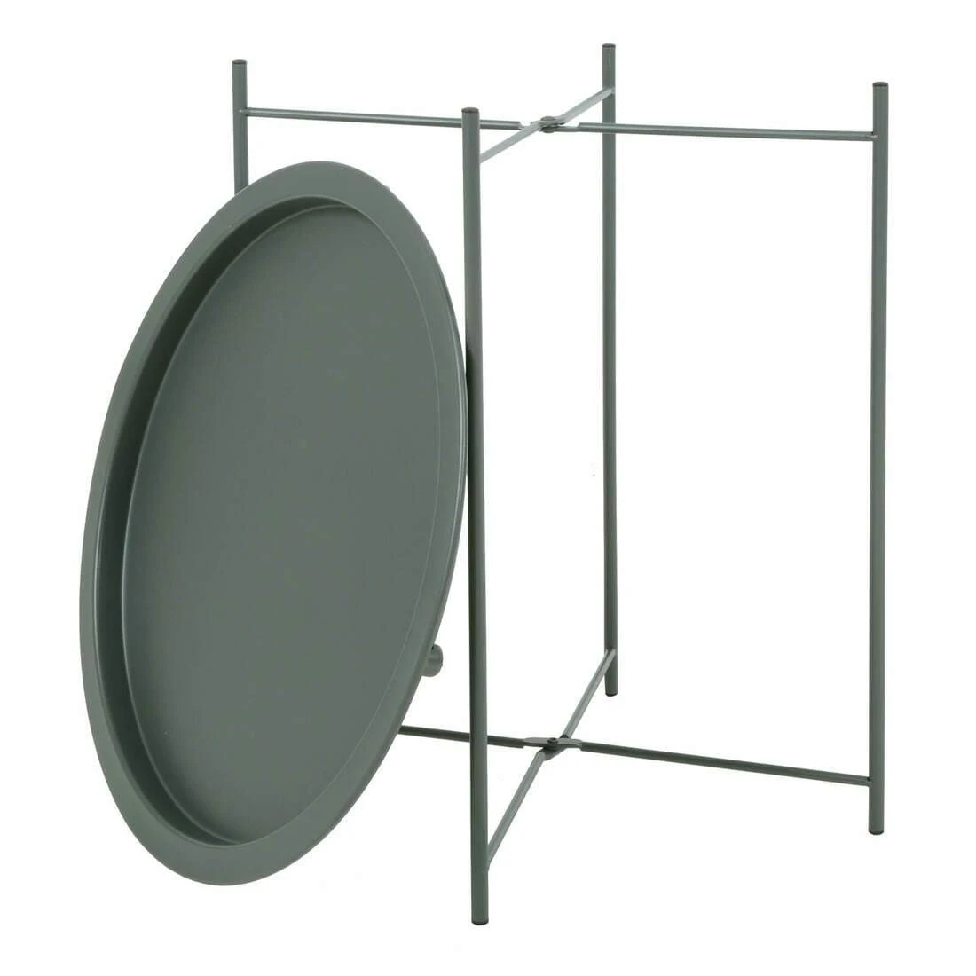 Hodge And Hodge Round Side Table Folding Metal Tray Top 4 Hodge And Hodge Round Side Table Folding Metal Tray Top - Image 4