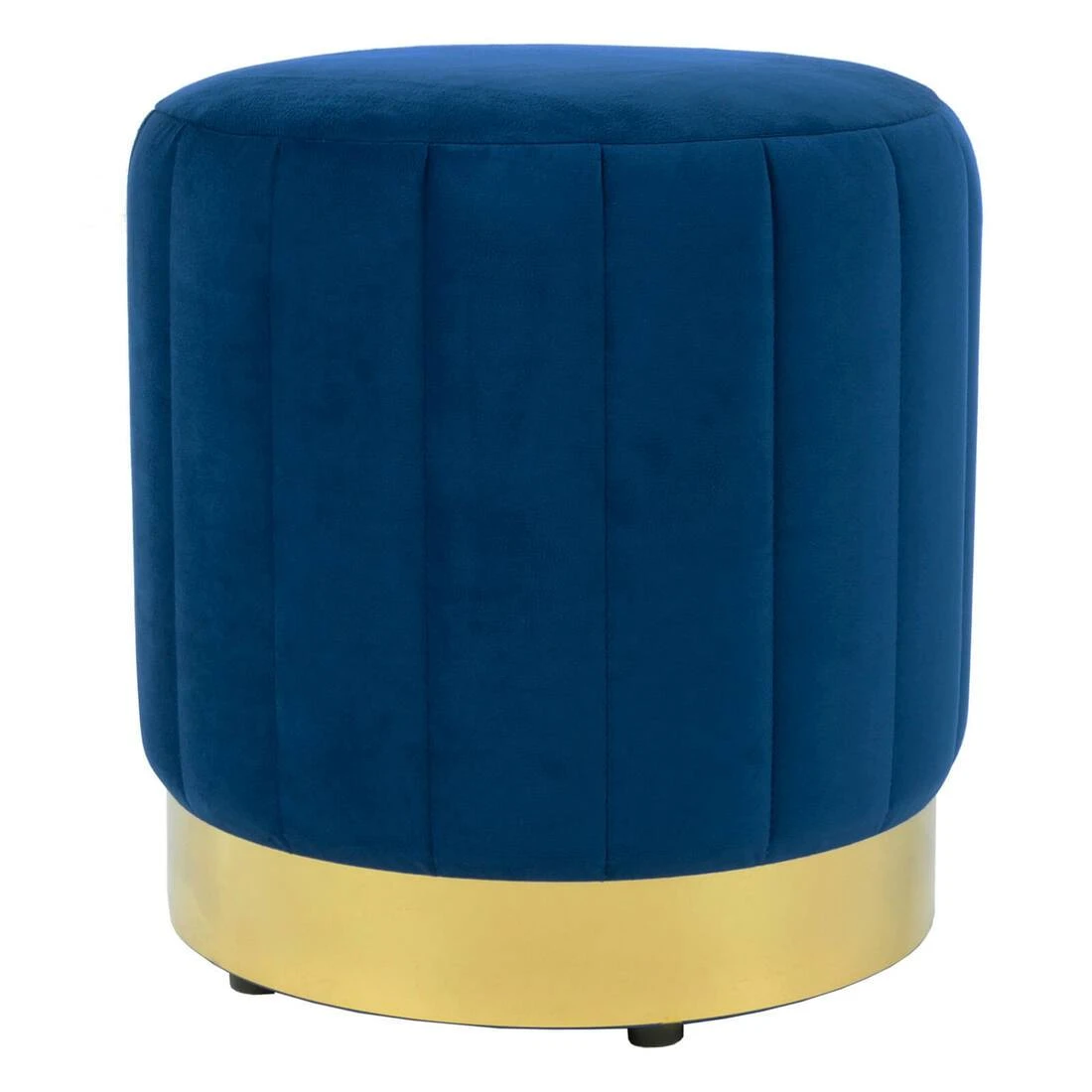 Hodge And Hodge Luna Plush Velvet Stool Ottoman Gold Base 7 Hodge And Hodge Luna Plush Velvet Stool Ottoman Gold Base - Image 7