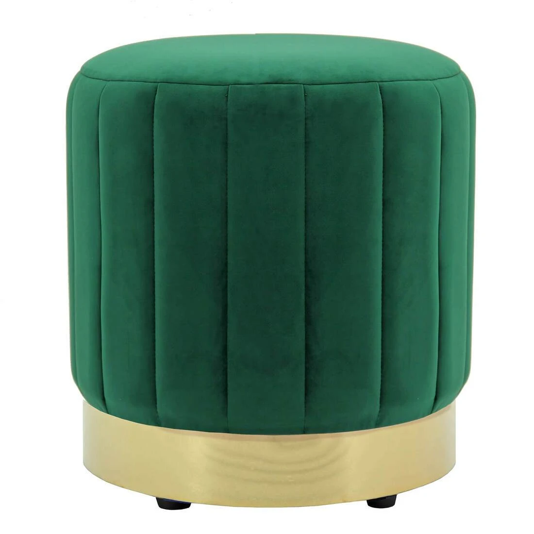 Hodge And Hodge Luna Plush Velvet Stool Ottoman Gold Base 6 Hodge And Hodge Luna Plush Velvet Stool Ottoman Gold Base - Image 6