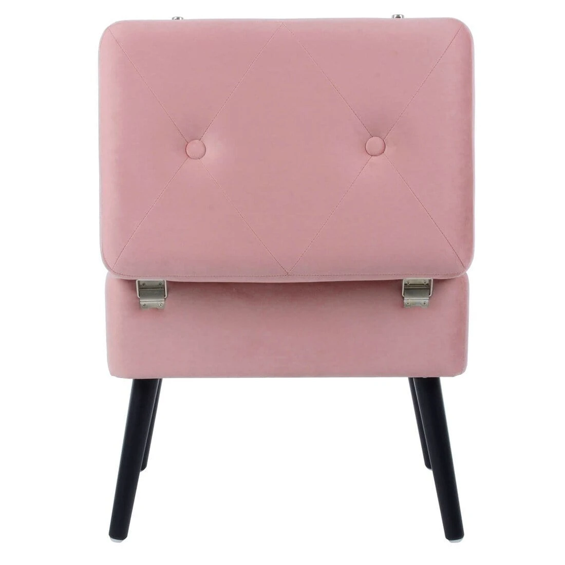 Suitcase Storage Stool Velvet Seat Black Legs Silver Clasps 3 Suitcase Storage Stool Velvet Seat Black Legs Silver Clasps - Image 3