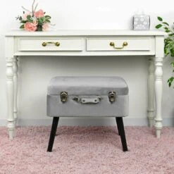 Suitcase Storage Stool Velvet Seat Black Legs Silver Clasps 12 Suitcase Storage Stool Velvet Seat Black Legs Silver Clasps -XS Stock Shop XS6694 LS 1600 1 opt 53752.1599219087.1100.1100