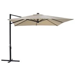 Azuma 3m Square Parasol Solar LED Lights Offset Garden Canopy -XS Stock Shop XS6952 1600 2