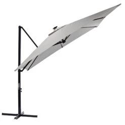 Azuma 3m Square Parasol Solar LED Lights Offset Garden Canopy -XS Stock Shop XS6954 1600 5
