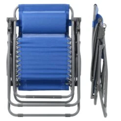 Garden Recliner Chair French Blue Zero Gravity Relaxer Textilene -XS Stock Shop XS6961 1600 9