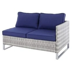 Treviso Garden Sofa Set Grey Rattan Coffee Table Ottoman -XS Stock Shop XS7056 1600 5