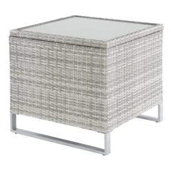 Treviso Garden Sofa Set Grey Rattan Coffee Table Ottoman -XS Stock Shop XS7056 1600 6