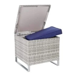 Treviso Garden Sofa Set Grey Rattan Coffee Table Ottoman -XS Stock Shop XS7056 1600 8