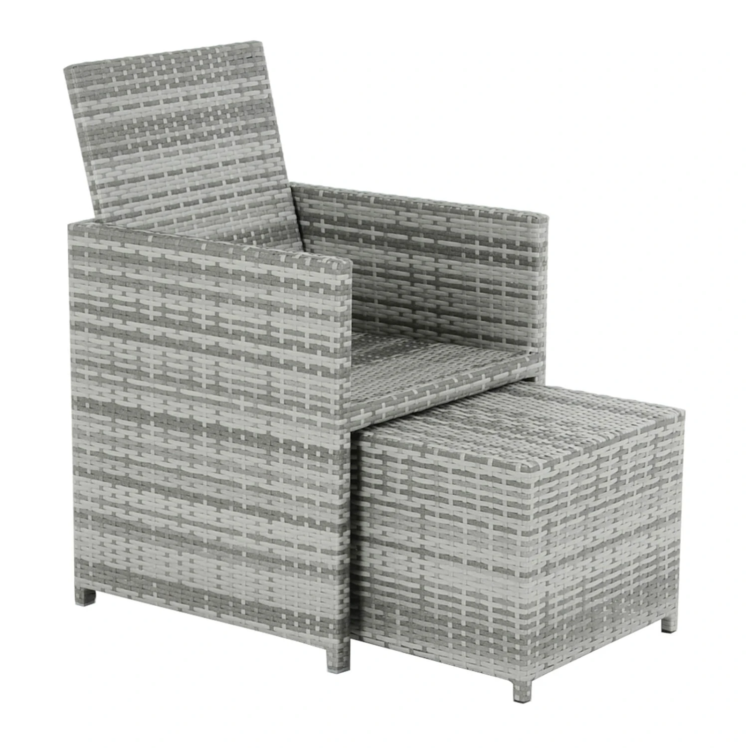 Azuma Grey Rattan Garden Cube Set Table Chairs Stools Monza 9 Azuma Grey Rattan Garden Cube Set Table Chairs Stools Monza - Image 9