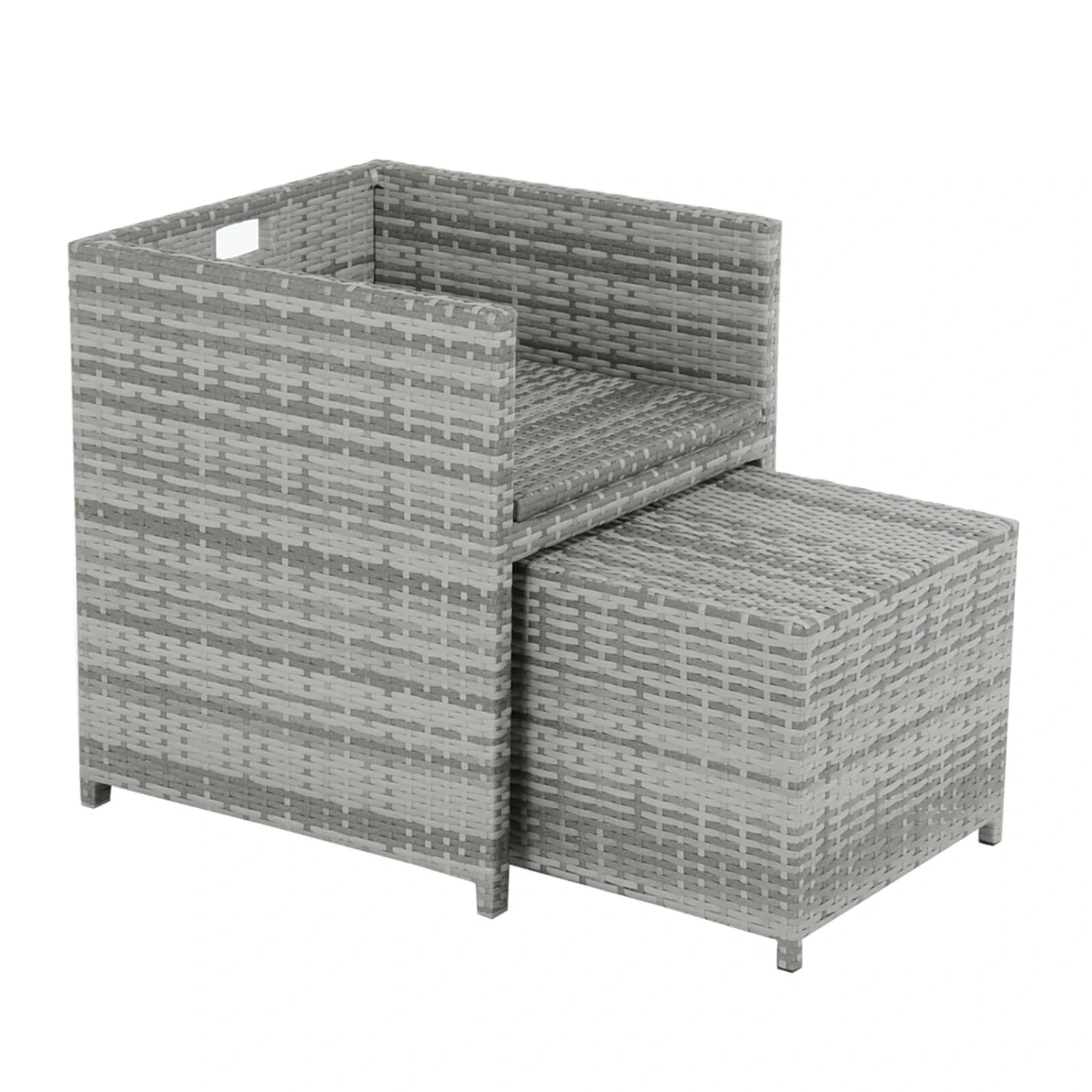 Azuma Grey Rattan Garden Cube Set Table Chairs Stools Monza 10 Azuma Grey Rattan Garden Cube Set Table Chairs Stools Monza - Image 10