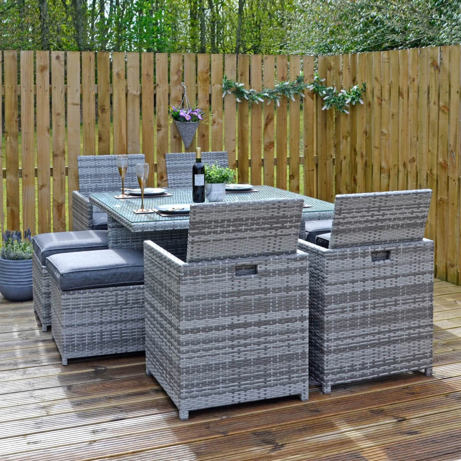 Azuma Grey Rattan Garden Cube Set Table Chairs Stools Monza 1 Azuma Grey Rattan Garden Cube Set Table Chairs Stools Monza