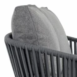 Teramo Garden Sofa Set Black Metal String Seats Glass Table -XS Stock Shop XS7068 12