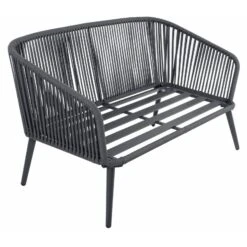 Teramo Garden Sofa Set Black Metal String Seats Glass Table -XS Stock Shop XS7068 1600 10