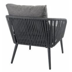 Teramo Garden Sofa Set Black Metal String Seats Glass Table -XS Stock Shop XS7068 1600 5