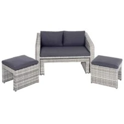 Azuma Varenna Garden Sofa Set Grey Rattan Coffee Table Stools -XS Stock Shop XS7074 1600 2