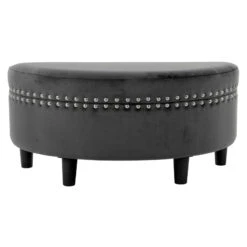 Half Moon Storage Ottoman Velvet Round Padded Seat -XS Stock Shop XS7089 1600 1 opt