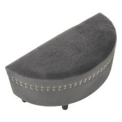 Half Moon Storage Ottoman Velvet Round Padded Seat -XS Stock Shop XS7089 1600 2 opt