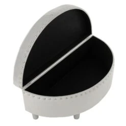 Half Moon Storage Ottoman Velvet Round Padded Seat -XS Stock Shop XS7090 1600 5 opt