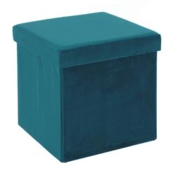 Hodge & Hodge Velvet Effect Storage Ottoman With Lid 21 Hodge & Hodge Velvet Effect Storage Ottoman With Lid -XS Stock Shop XS7139 1 opt