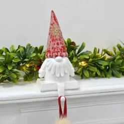 Novelty Gonk Christmas Stocking Hanger Santa Gnome Glitter