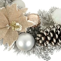 50cm Grey Snowy Wreath With Gold/Silver Decorations -XS Stock Shop XS7171 3.opt