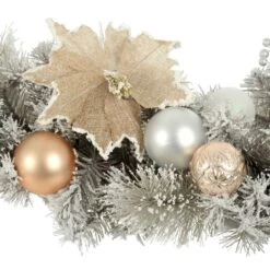 180cm Snowy Garland Grey With Gold/Silver Decorations -XS Stock Shop XS7172 2.opt