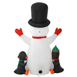 6ft Light Up Inflatable Snowman Penguins Snowflakes -XS Stock Shop XS7216 3 opt