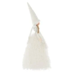 Fabric Christmas Tree Fairy Topper White Silver Long Robe 55cm -XS Stock Shop XS7245 2 opt