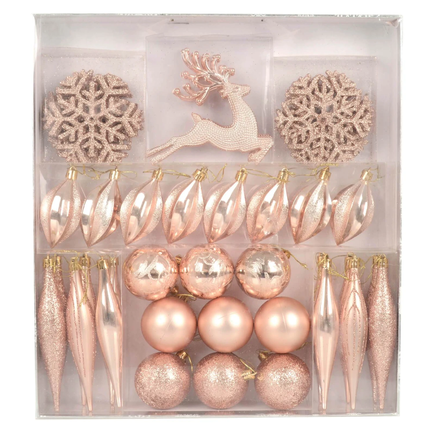 45pc Metallic Christmas Tree Decoration Set Mixed Baubles 2 45pc Metallic Christmas Tree Decoration Set Mixed Baubles - Image 2