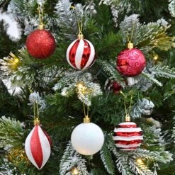 25pc Mixed Christmas Tree Baubles Set Decorations 6cm -XS Stock Shop XS7257 LS 1 opt