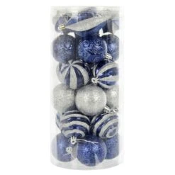 25pc Mixed Christmas Tree Baubles Set Decorations 6cm -XS Stock Shop XS7258 1 opt