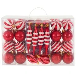 72pc Christmas Tree Baubles Set Mixed Design Decorations -XS Stock Shop XS7259 1 opt