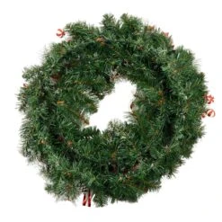 30" Christmas Wreath Candy Canes Sweets Snow Pine Cones -XS Stock Shop XS7272 3 opt