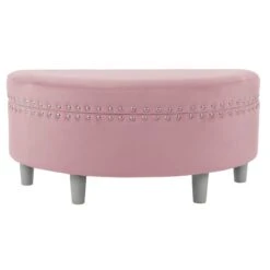 Half Moon Storage Ottoman Velvet Round Padded Seat -XS Stock Shop XS7305 1600 1 opt