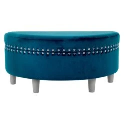 Half Moon Storage Ottoman Velvet Round Padded Seat -XS Stock Shop XS7306 1600 1 opt