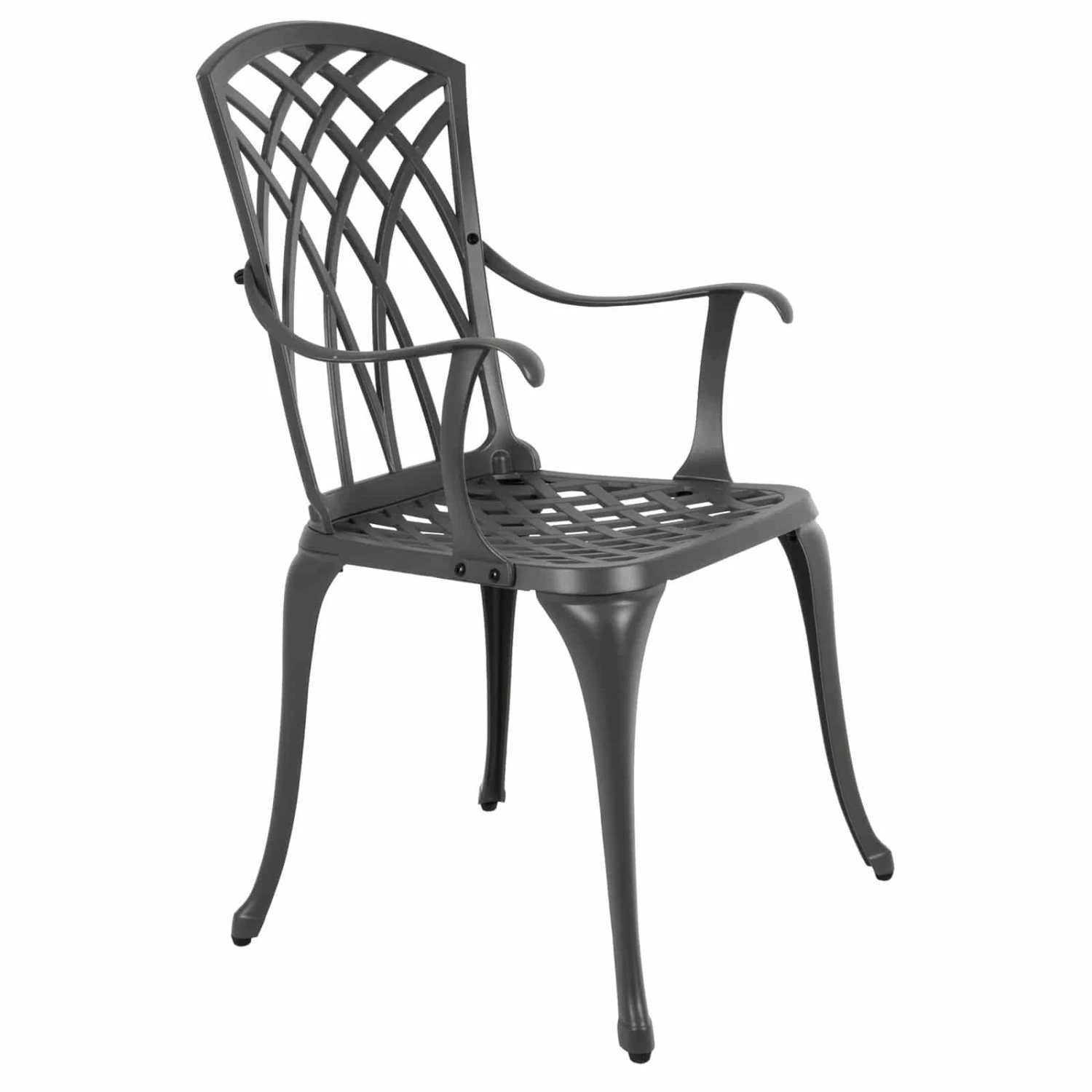 Garden Bistro Set Grey Metal Chairs Table Azuma Denia 6 Garden Bistro Set Grey Metal Chairs Table Azuma Denia - Image 6