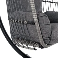 Rimini Swing Chair Garden Hanging Seat Basket Grey Rattan 10 Rimini Swing Chair Garden Hanging Seat Basket Grey Rattan -XS Stock Shop XS7359 3