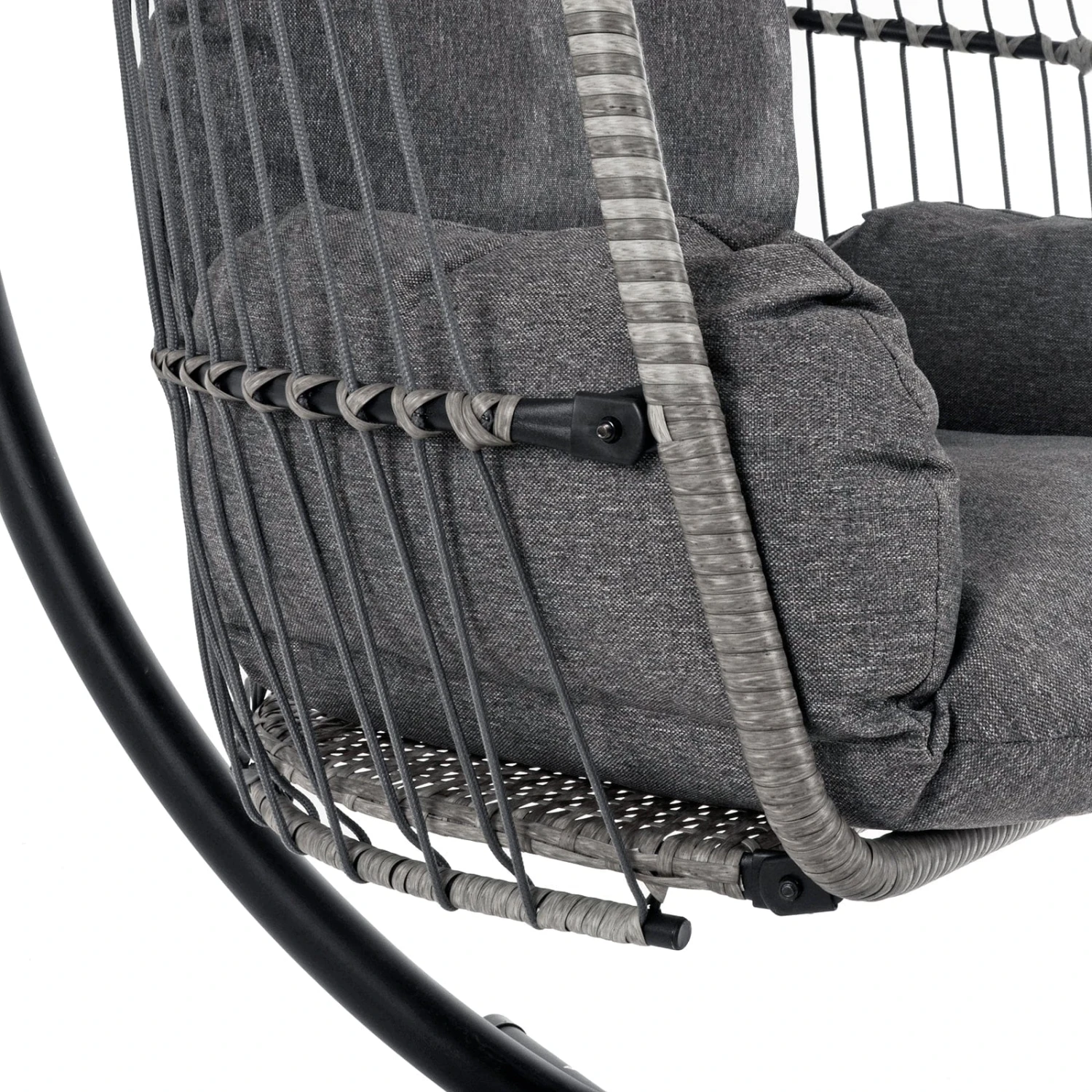 Rimini Swing Chair Garden Hanging Seat Basket Grey Rattan 4 Rimini Swing Chair Garden Hanging Seat Basket Grey Rattan - Image 4