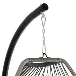 Rimini Swing Chair Garden Hanging Seat Basket Grey Rattan 12 Rimini Swing Chair Garden Hanging Seat Basket Grey Rattan -XS Stock Shop XS7359 4