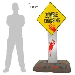 6ft LED Inflatable Zombie Sign Halloween Party Decoration -XS Stock Shop XS7369 4 opt