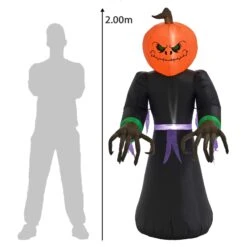 6.5ft LED Inflatable Pumpkin Head Monster Halloween Decoration -XS Stock Shop XS7372 5 opt