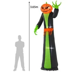 12ft LED Inflatable Pumpkin Monster Green Halloween Decoration -XS Stock Shop XS7374 4 opt